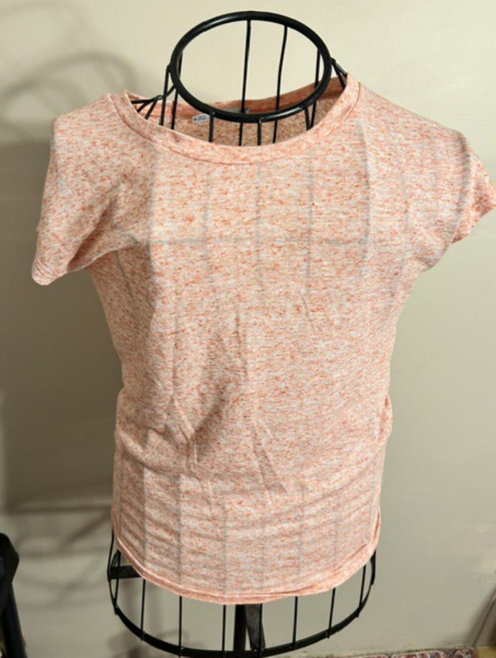 🍋‍🟩 linen size xs extra small womens pink peach tee shirt casual dress t